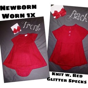Newborn Cat&Jack Formal Dress w.Diaper Cover & Bow